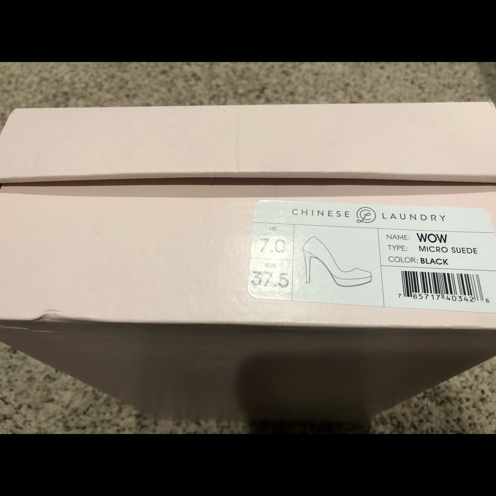 Chinese Laundry WOW Micro Suede Black Heels